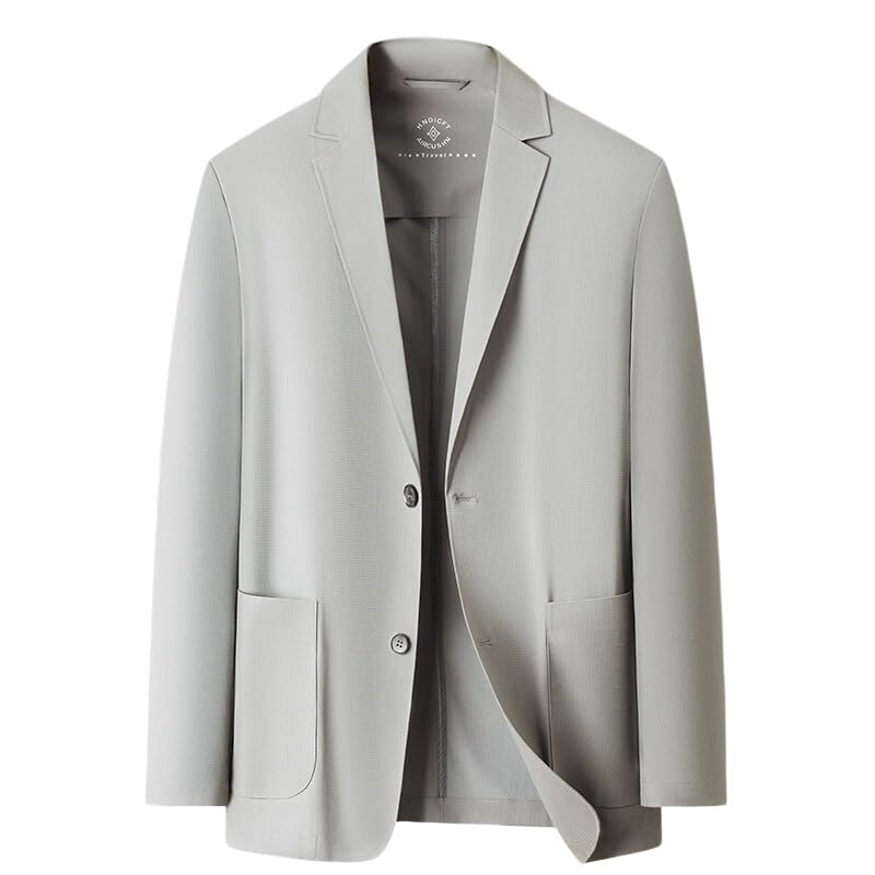 Generico Giacca Uomo Blazer, Blazer da Uomo Leggero Ed Elasticizzato, vestibilità Regolare, Due Bottoni, Sfoderato, Giacca Sportiva Leggera da Lavoro, Giacca Estiva Traspirante, Protettiva dal Sole