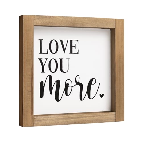 pechpell Love You More Sign, 6 Inch Wooden Romantic Valentines Gift,...
