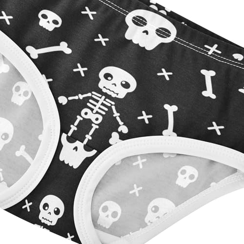 Halloween Cute Cartoon Skeletons Cute Panties Girl Toddlers Underwear Floral Cotton Artistic Briefs Girls Undies 2t4