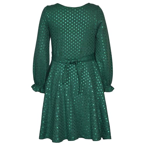 Bonnie Jean Spangle Hacci Party Dress for Girls - Long Sleeve Holiday Dress for Tweens & Girls with Cascade Skirt and Bow2