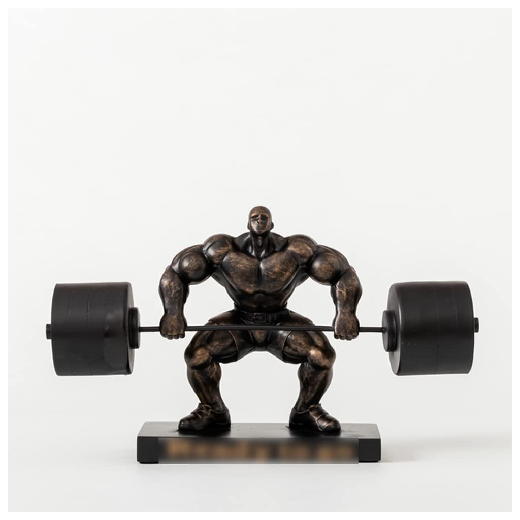 GHKryD statue, Resin Weightlifter Statues and Sculptures for Living Room Bedroom Bathroom Tv Stand Desk Decor(Bronze style2)