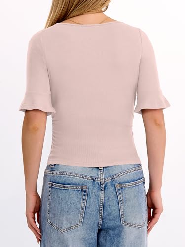 Save 33% on ANRABESS Women's Ruched Crop Blouse with Code CUKC54AG