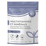 Nutravita Multivitamines et Minéraux - 90 Comprimés 26 Nutriments dont Zinc Fer Selenium...