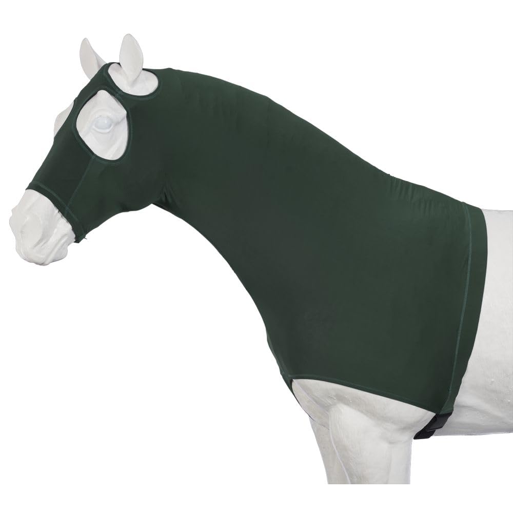 Tough 1 Spandex Mane Stay Hood, Hunter Green, Medium