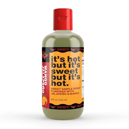 FIRE SYRUP Jalapeno Infused Simple Syrup- 8 Oz Bottle (Mango)