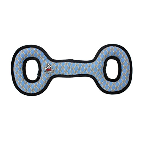 World's Tuffest Soft Dog Toy - MEGA Tug Oval- Chain Link- Squeakers - Multiple Layers. Made Durable, Strong & Tough. Interactive Play (Tug, Toss & Fetch). Machine Washable & Floats