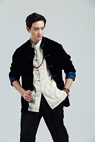 Shanghai Story Men's Chinese Tang Suit Velvet Reversible Kung Fu Jacket Coat2