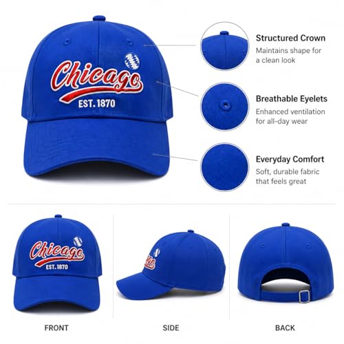 Image of Classic Vintage Embroidered Fashionable Baseball Cap for Men Women Teenager Cap City Hat Adjustable with Gift Box