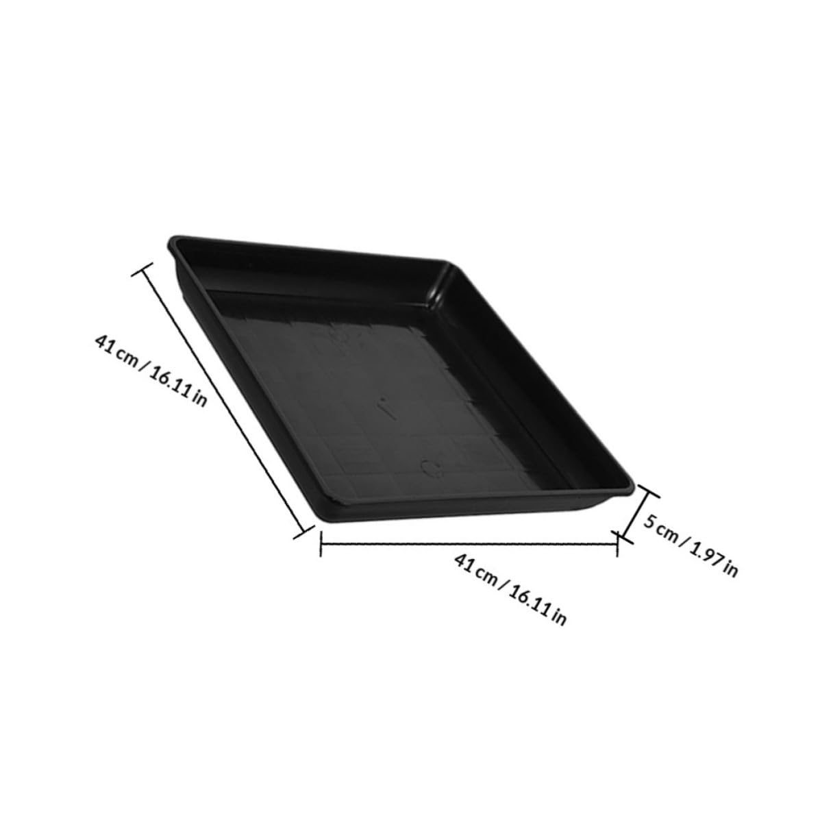 Mikinona Plato para Macetas Rectangular Negro de PP 3 Piezas para Plantas | Base Estable, Recoge Derrames y Tierra, Uso Diario en Alfombra, Formato Compacto para Flores
