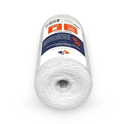 Aquaboon 5 Micron 10" String Wound Sediment Water Filter Cartridge | Whole House Sediment Filtration | Compatible With 84637, Wpx597P, Pc10, 355214-45, 355215-45, Wp1097P Wp597P 2-Pack #TOP6