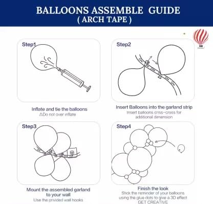 Image of HK balloons Birthday Decortion Item Hand Balloon Pump with Glue dot and Balloon Arch Strip Decorations, Birthday, Baby Shower, Anniversary Wedding Party Accessory