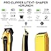 Supreme Trimmer 3-in-1 Barber Bundle | Pro Clipper, T-Shaper Trimmer & Crunch Foil Shaver | Professional Beard Trimmer Men’s Hair Clipper Kit | Gold