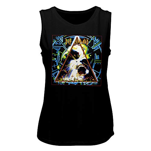 Def Leppard 1977 English Rock Heavy Metal Band Hysteria Ladies Muscle Tank Top Black