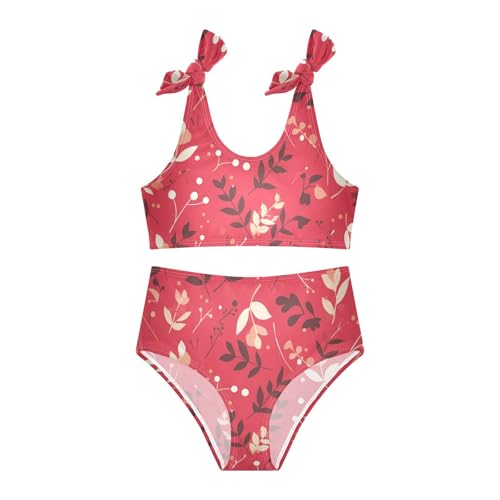 KLL Christmas Holly Berries Girls' Two Piece Bikini Sets Scoop Neck Beach Swimsuit Bathing Suit3