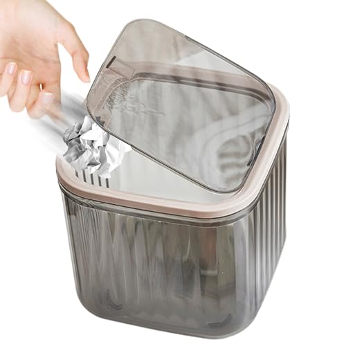 Generisch Cubo de basura, organizador de cosméticos de escritorio, para ahorrar espacio, recipiente transparente para dormitorio, dormitorio, cocina, almohadillas de algodón, pinceles de maquillaje