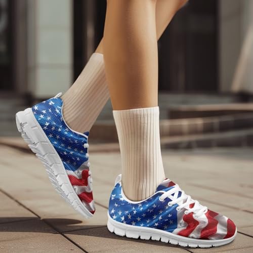 Image of GIFTPUZZ Mens Lace Up Athletic Trainers Running Sneakers Wedge Breathable Gym Lightweight Sports Tennis Shoes