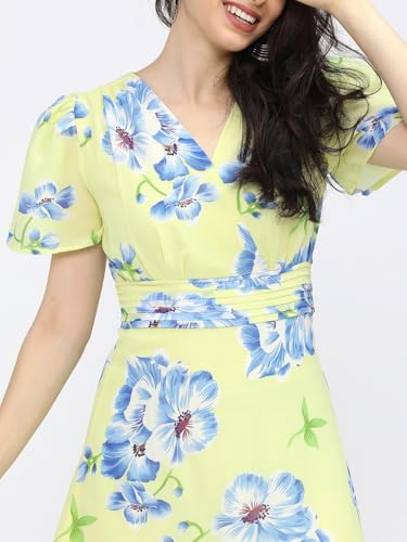 Image of Tokyo Talkies Women's Short Sleeves V-Neck Printed Dresses | Stylish Dresses | Casual Dresses