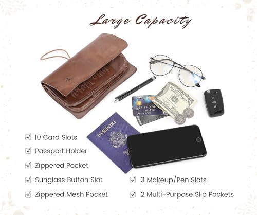 Image of OLD TREND Genuine Leather Nomad Organizer Travel Wallet | Women's Wallet Clutch Passport Holder