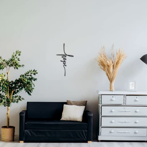 Badger Steel Usa - Hope Cross - Metal Wall Art - 12" X 23" - Black #TOP1