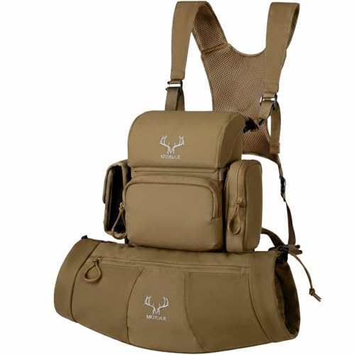 MOXULE Binocular Chest Pack & Hand Warmer Muff, Modular Bino Harness with Rangefinder Pocket for Hunting & Birding