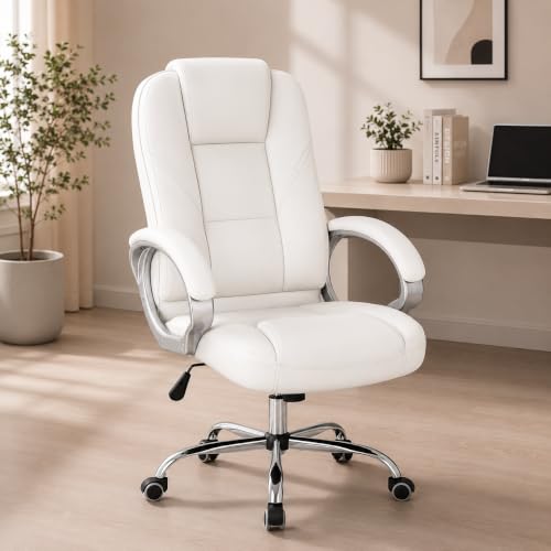 Image of Oakcraft Premium Ergonomic Office Chair - Adjustable Swivel Desk Chair with Lumbar Support & PU Leather Upholstery
