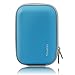 Produktbild First2savvv BDX1003A blau Premium Qualität Kameratasche Hardcase für Kompaktkamera für Nikon COOLPIX S9050 .Canon PowerShot IXUS 170 .panasonic LUMIX DMC-TZ57 . SZ10 . FT30 . ZS40 . TS30 . CASIO EX-FC200S . EX-Z370 . QV-R100. QV-R200 . Sony DSC-HX90 . WX500