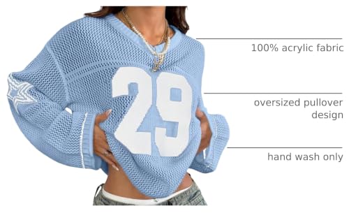 Image of Verdusa Women's Y2k Crochet Tops Jersey Shirts Graphic Going Out Summer Outfits Oversized Streetwear
