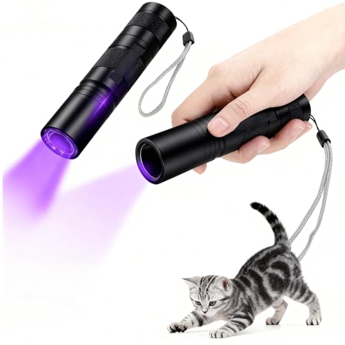 ToolHouse Rechargeable 365 nm Purple Light UV Flashlights Portable Handheld Flashlights Black Light for Pet Urine Detection Fungus Detection Cat Ringworm UV Lamp UV Flashlights