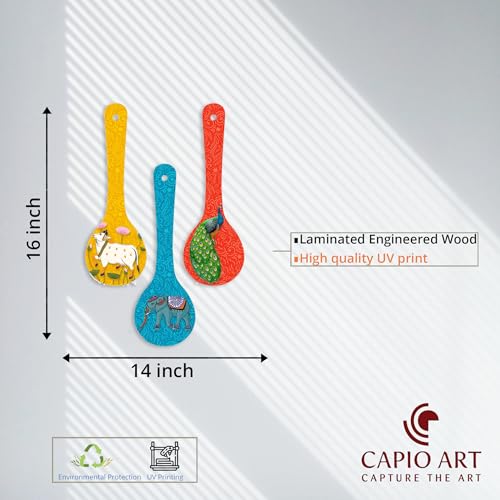 Image of CAPIO ART Welcome Wooden Quote Wall Hanging Decoration Items for Home Decor | Mdf Art for Living Room & Bedroom | Decorative Item for Office & House | Gifts Modern Wood Hanger - Spoon-2