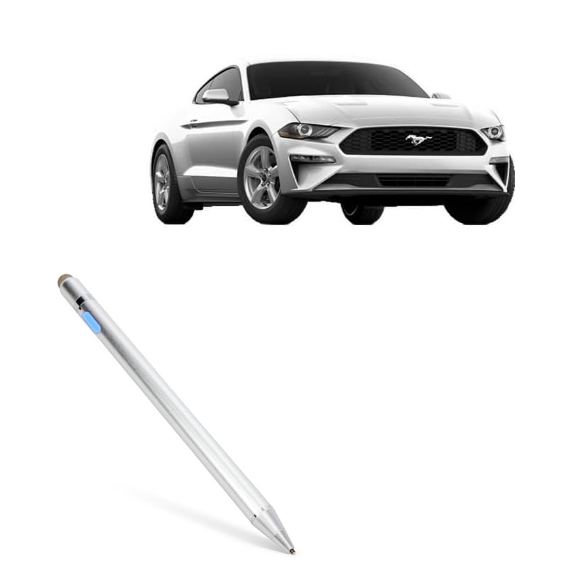 BoxWave Stylus Pen Compatible with Ford 2019 Mustang Display (8 in) - AccuPoint Active Stylus, Electronic Stylus with Ultra Fine Tip - Metallic Silver