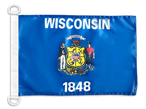 AZ FLAG Wisconsin Nautical Flag 18'' x 12'', US state of Wisconsin flags 30 x 45 cm, Banner 12x18 in for boat — image 1