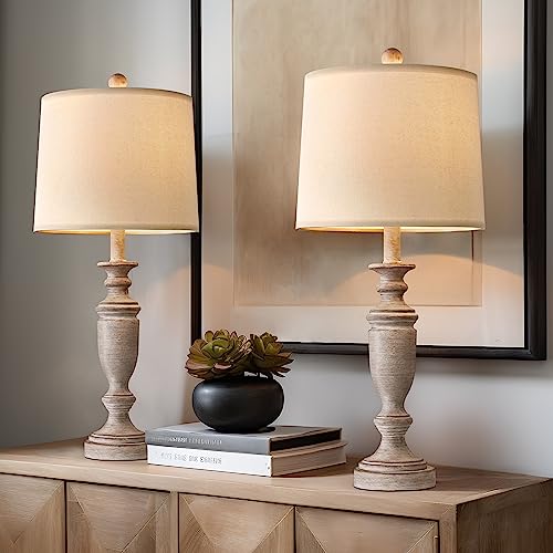 PORTRES 24.5" Classic Table Lamp Set of 2 for Bedroom