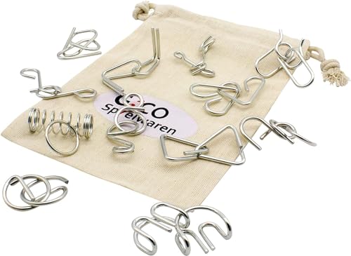 GICO Metalen puzzel, geduldspel, metalen puzzel, puzzelspel voor volwassenen, lastige trucs van alle soorten, diverse modellen (mini)