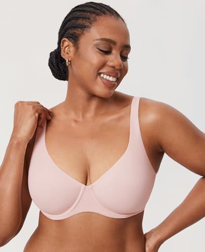 Image of DELIMIRA Women's Confishape Unlined Balconette Bras | Underwire, Supportive, No Padding, Tshirt Bra, Full Coverage, Plus Size
