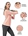 FKEEP Women's Tennis Golf Shirt Long Sleeved Top Sport Activewear V-Neck Workout Athletic (Pink, L)