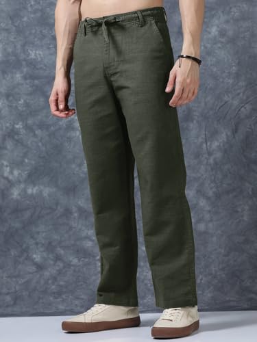 Image of Vogaan Men's Cotton Blend Casual Trousers Pants | Stylish Comfortable Trousers for Office Work and Outings