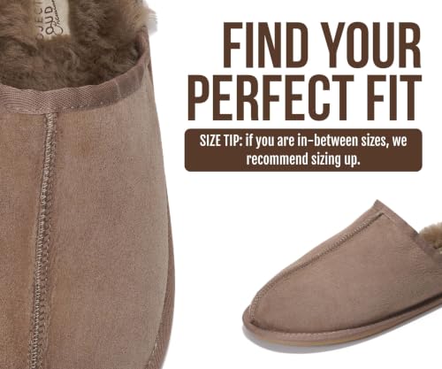 Image of Project Cloud Men's 100% Genuine Leather Shearling Memory Foam Slippers | Genuine Shearling Lining and Lightweight Non-Slip Indoor & Outdoor Wear Slippers for Men - Water-Resistant Mens Slippers