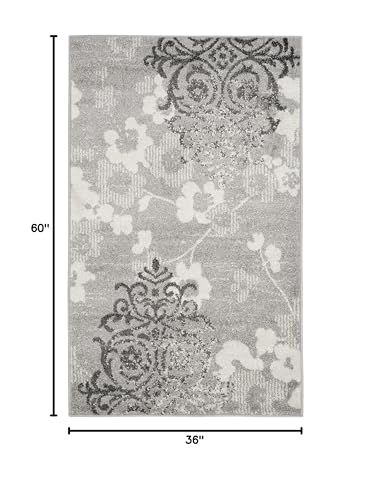 Tapete decorativo SAFAVIEH Adirondack 3' x 5' plata e marfil miniatura 2
