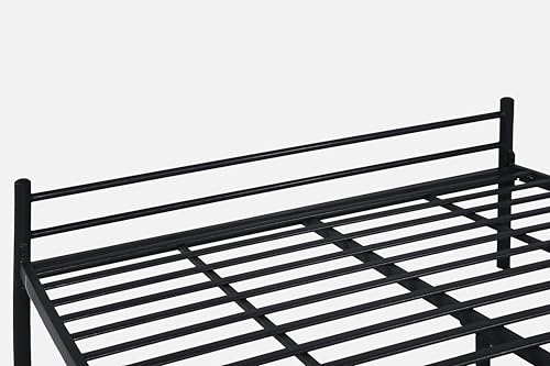 Image of Nivo Metal King Size Bed Without Storage | Wrought Iron Double Bed with Headboard & Footboard | Sturdy Powder Coated Platform Bed King Size Cot for BedroomLivingRoom Black (75x72)