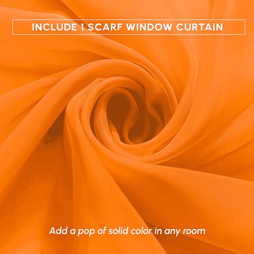 Elegant Comfort SCARF-SHEER-ORANGE Luxury 55 Inch Width X 216 Inch Length 1 Panel Solid Curtain Sheer Voile Scarf thumb #3