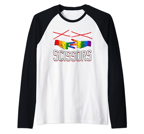 Rock Paper Scissors Lesbian LGBTQ Pride Raglan Baseball Tee