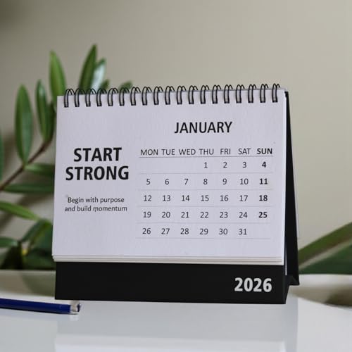 Image of INNAXA Desk Calendar 2026 Landscape 4.6 x 6.5 inch Handmade Recycled paper. Motivational