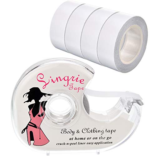 Blulu Boob Body Tape Clear Fabric Double Sided Clothing Tape with Dispenser