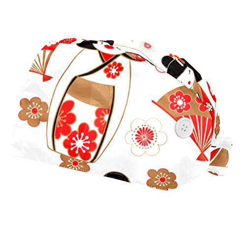 Casquettes de travail ajustables JDEZ à motif de fleurs japonaises pour femme