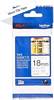 Brother TZe-N241 Labelling Tape Cassette, Black on White, 18mm (W) x 8M (L), Non-Laminated, Brother Genuine Supplies
