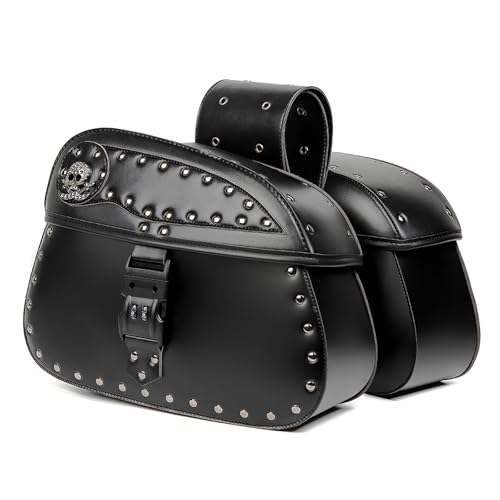 LSYQFB Borse Laterali Moto per Kawasaki Vulcan S 2015-2024, Borsa Laterale Moto Impermeabile Pelle Stile Vintage Borse Moto con Chiusura Rapida Borse da Sella Moto,A