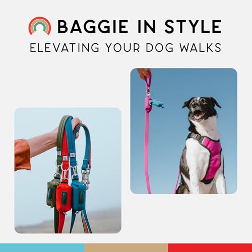 Image of Dog Poop Bag Holder for Leashes, Cat Waste Bag Dispenser, 1000D Nylon, Attach to Cat Leash, Poop Bag Dispenser, Fits Standard Dog Poop Bags - Wildebeest(Pink)