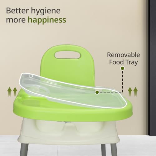 Image of LuvLap 4 in 1 Convertible Baby High Chair with footrest, Convertible to High Chair, Low Chair, & Booster Seat, Essential for Baby Feeding (Green)