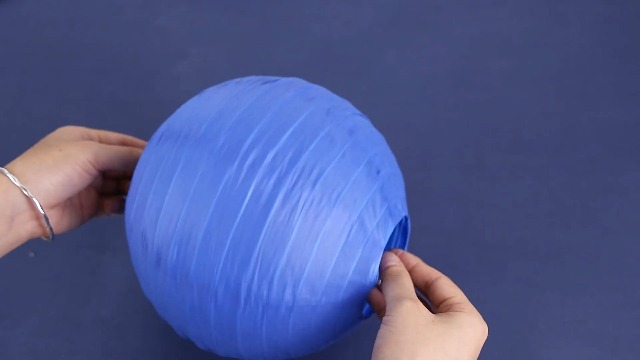 LIHAO Round Paper Lanterns - 10 PCS (6''/8''/10''/12'') Blue Hanging Lanterns for Wedding, Birthday, Party Decoration