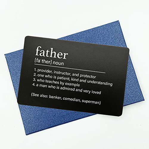 Father Definition, Wallet Insert for Father, Dad Gifts, Engraved Wallet Card, Fathers Day Card for Dad from Son or Daughter, Gift for Dad, Father, Step Dad (Black)2